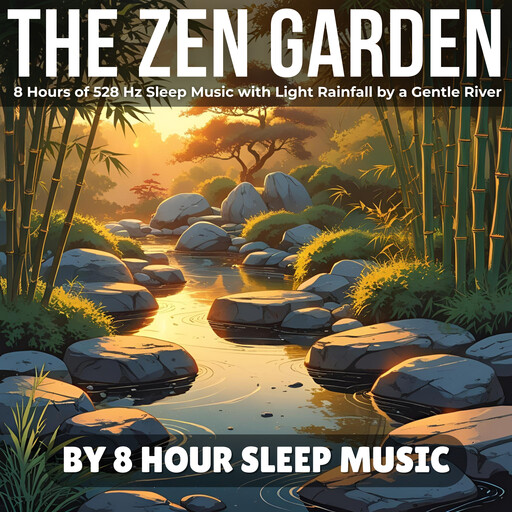 The Zen Garden: 8 Hours of 528 Hz Sleep Music with Light Rainfall by a Gentle River, 8 Hour Sleep Music