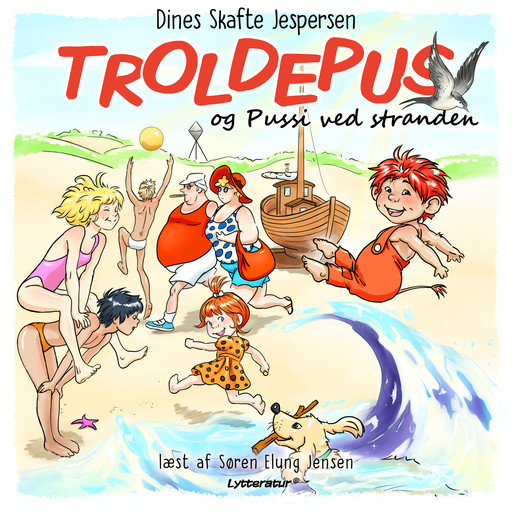 Troldepus og Pussi ved stranden, Dines Skafte Jespersen