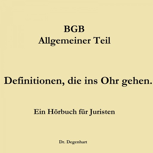 Bgb - Allgemeiner Teil, Thomas Degenhart