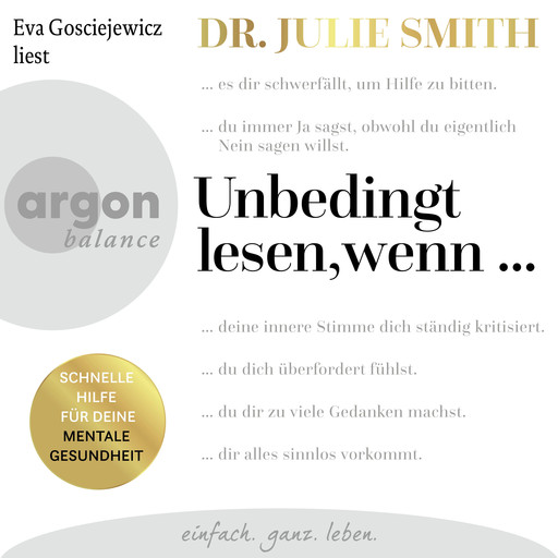 Unbedingt lesen, wenn ... - Schnelle Hilfe für deine mentale Gesundheit (Ungekürzte Lesung), Julie Smith