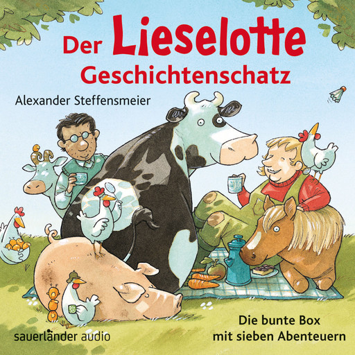 Der Lieselotte Geschichtenschatz - Die bunte Box mit sieben Abenteuern - Hörbücher von Kuh Lieselotte (Ungekürzte Lesung), Alexander Steffensmeier