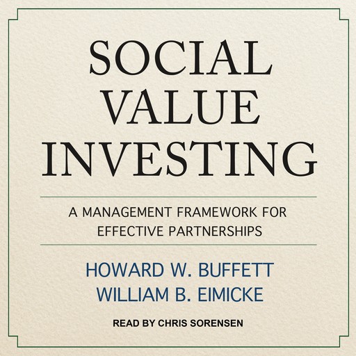 Social Value Investing, William Eimicke, Howard Buffett