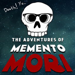 “Podcast: The Adventures of Memento Mori” – a bookshelf, The Adventures of Memento Mori