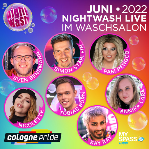 NightWash Live - Cologne Pride Special, Juni 2022, Sven Bensmann, Simon Stäblein, Nicolette, Pam Pengco, Kay Ray, Tobias Born, Annika Lara