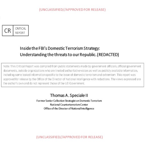Inside the FBI’s Domestic Terrorism Strategy, Thomas Speciale