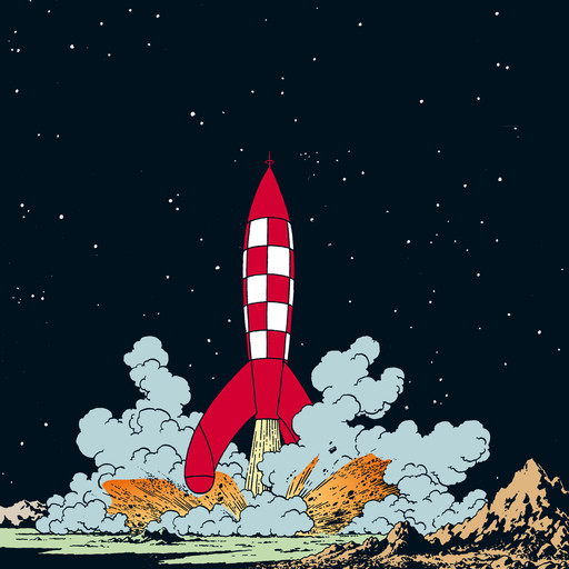 Månen tur och retur, Hergé