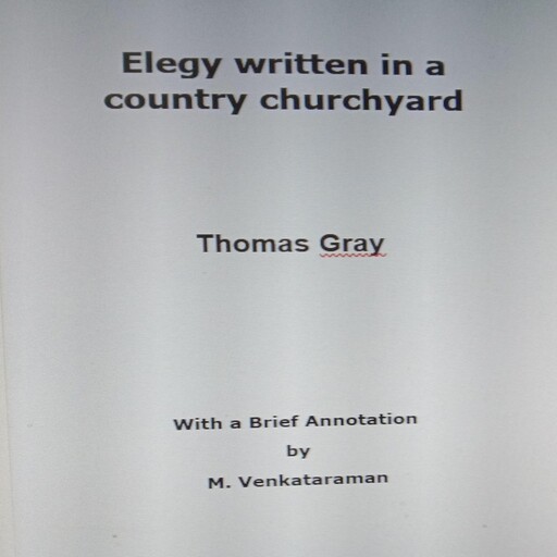 Elegy Written in a Country Churchyard, Thomas Gray