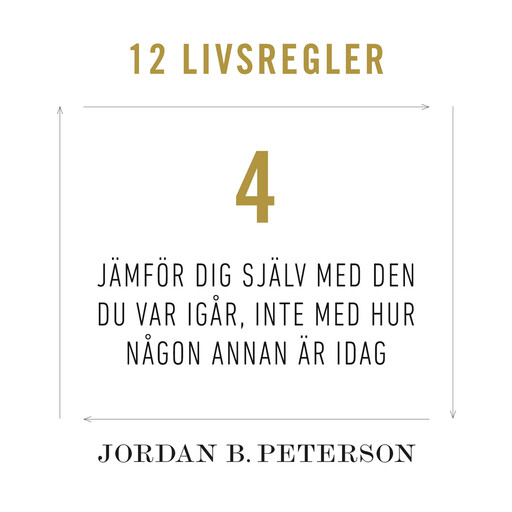 Regel 4: Jämför dig själv med den du var igår, inte med hur någon annan är idag, Jordan B. Peterson