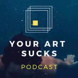 “Podcast: Your Art Sucks” – a bookshelf, Your Art Sucks