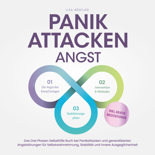 Panikattacken Angst: Das Drei Phasen Selbsthilfe Buch bei Panikattacken und generalisierten Angststörungen für mehr Skalierung, Selbstwahrnehmung und Stabilität - inkl. Meditationsaudio und Rezepten, Lisa Büntjer