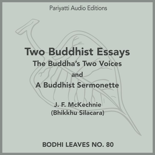 Two Buddhist Essays, J.F. Mc Kechnie