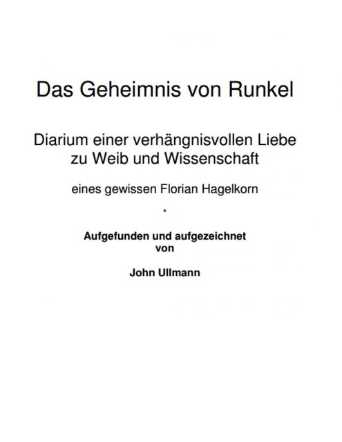 Das Geheimnis von Runkel, John Ullmann