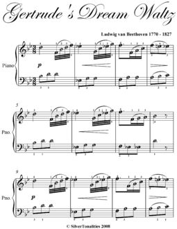 Gertrude’s Dream Waltz Easy Piano Sheet Music, Ludiwg van Beethoven