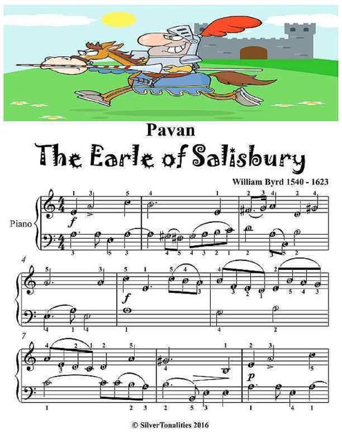 Pavan the Earle of Salisbury Easy Piano Sheet Music, William Byrd