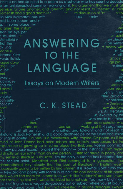 Answering to the Language, C.K.Stead