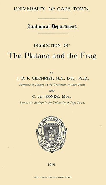 Dissection of the Platana and the Frog, C. von Bonde