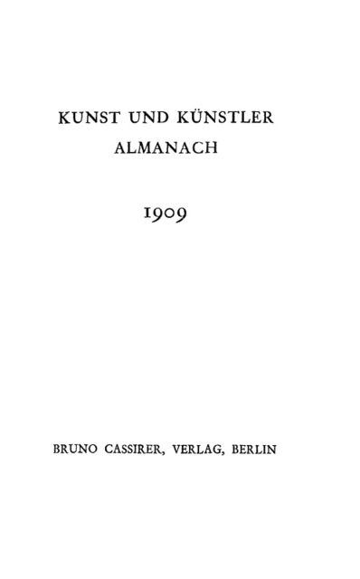 Kunst und Künstler Almanach 1909, 