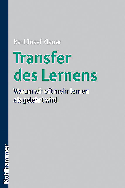 Transfer des Lernens, Karl Josef Klauer
