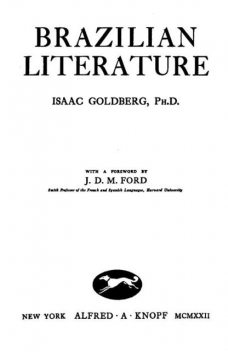 Brazilian Literature, Isaac Goldberg