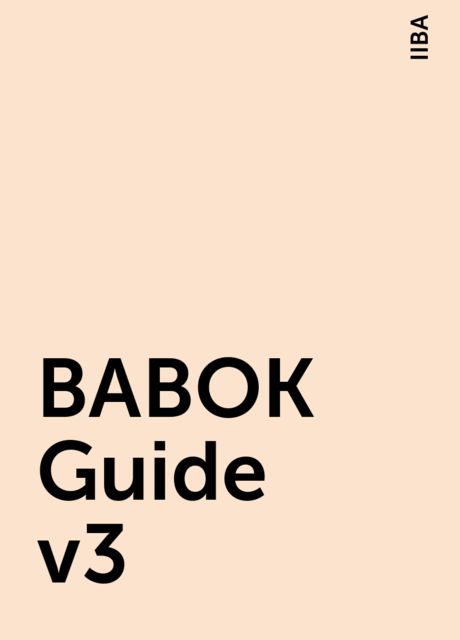 BABOK Guide v3, IIBA