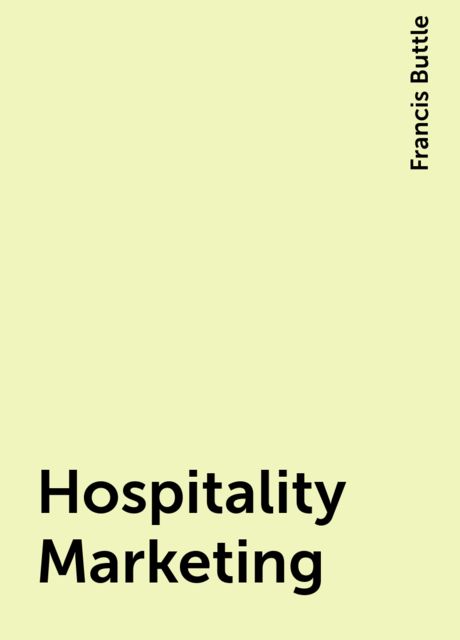 Hospitality Marketing, Francis Buttle
