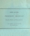 Open Letter to President McKinley by Colored People of Massachusetts, Colored National League