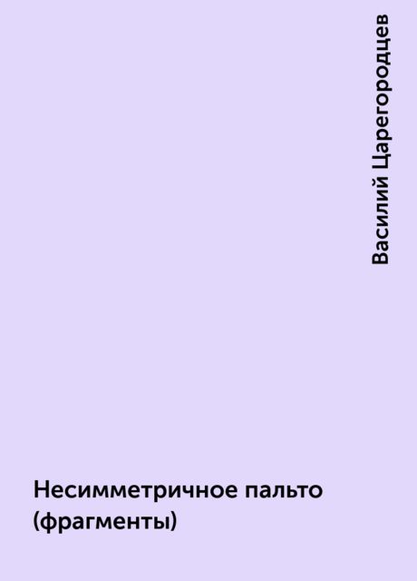 Несимметричное пальто (фрагменты), Василий Царегородцев
