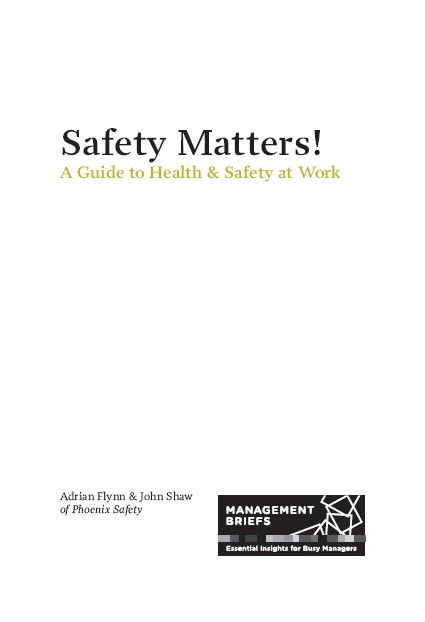 Safety Matters! A Guide to Health & Safety at Work, Adrian Flynn, John Shaw