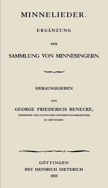 Beyträge zur Kenntniss der altdeutschen Sprache und Litteratur. Erster Band. Theil 1, Georg Friedrich Benecke