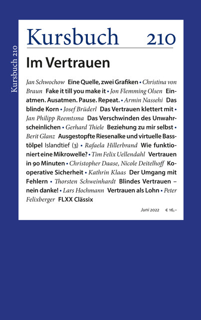 Kursbuch 210, Armin Nassehi, Peter Felixberger, Sibylle Anderl