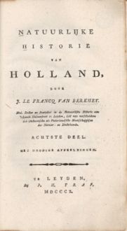 Natuurlyke historie van Holland. Deel 8, J. le Francq van Berkhey