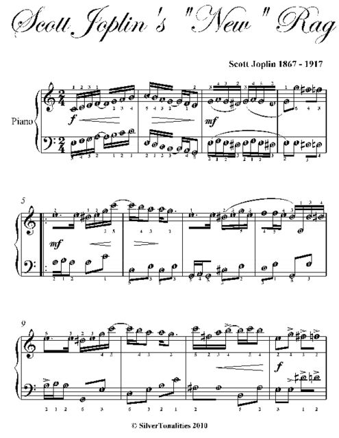 Scott Joplin's New Rag Easy Piano Sheet Music, Scott Joplin