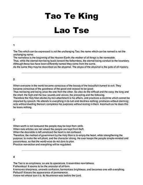 Tao Te Ching, Lao Tsé