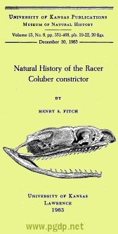Natural History of the Racer Coluber constrictor, Henry S.Fitch