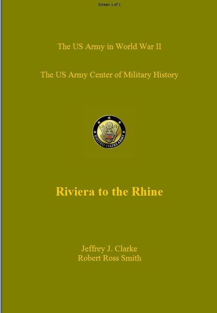 Riviera to the Rhine, Robert Smith, Jeffery J Clarke