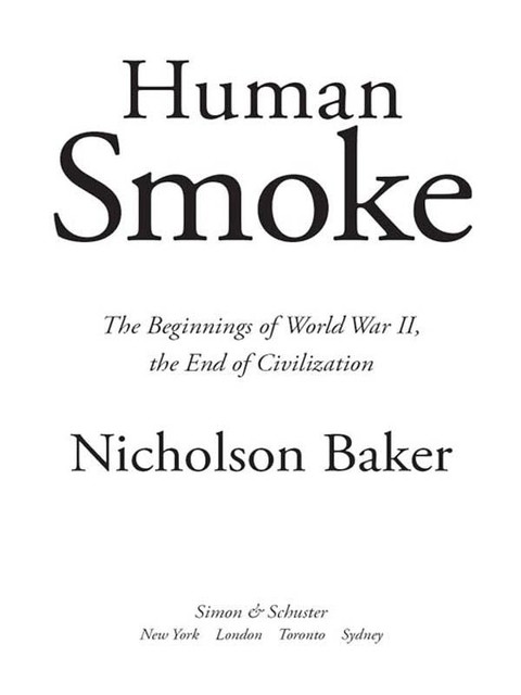 Human Smoke, Nicholson Baker