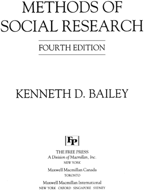 Methods of Social Research, Kenneth Bailey