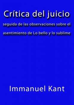 Crítica del juicio, Immanuel Kant