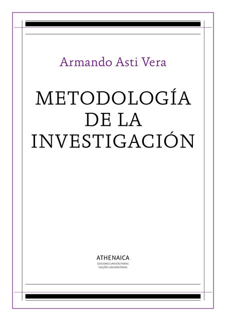 Metodología de la investigación, Armando Asti Vera