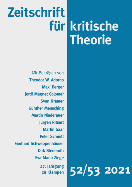 Zeitschrift für kritische Theorie / Zeitschrift für kritische Theorie, Heft 52/53, Sven Kramer, Gerhard Schweppenhäuser