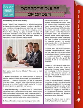 Robert's Rules Of Order (Speedy Study Guides), Speedy Publishing