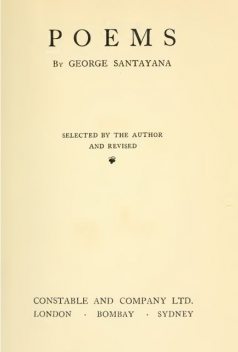 Poems, George Santayana