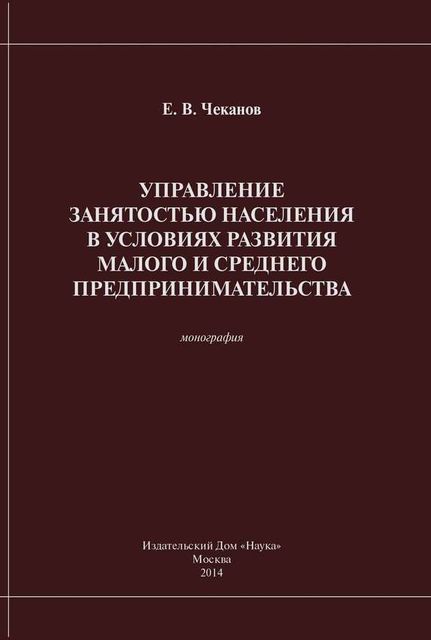 Управление занятостью населения в условиях развития малого и среднего предпринимательства, Е.В. Чеканов