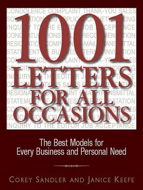 1001 Letters For All Occasions, Corey Sandler, Janice Keefe