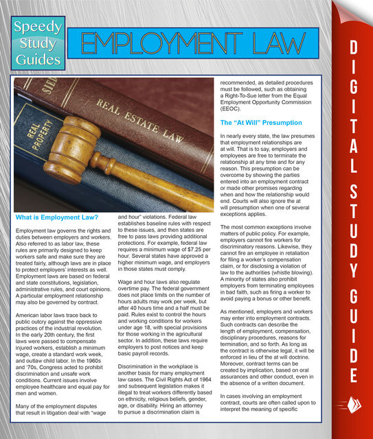 Employment Law (Speedy Study Guides), Speedy Publishing