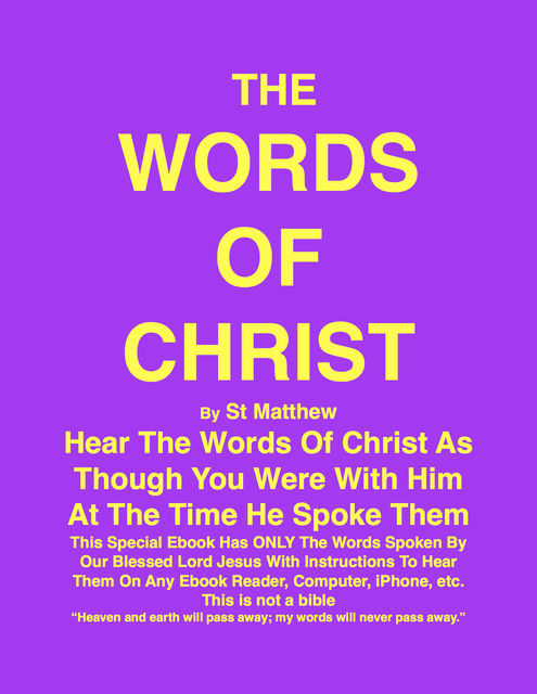 THE WORDS OF CHRIST By St Matthew, Joseph G Procopio