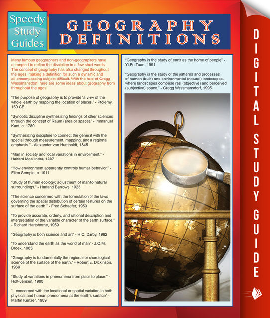 Geography Definitions (Speedy Study Guide), Speedy Publishing