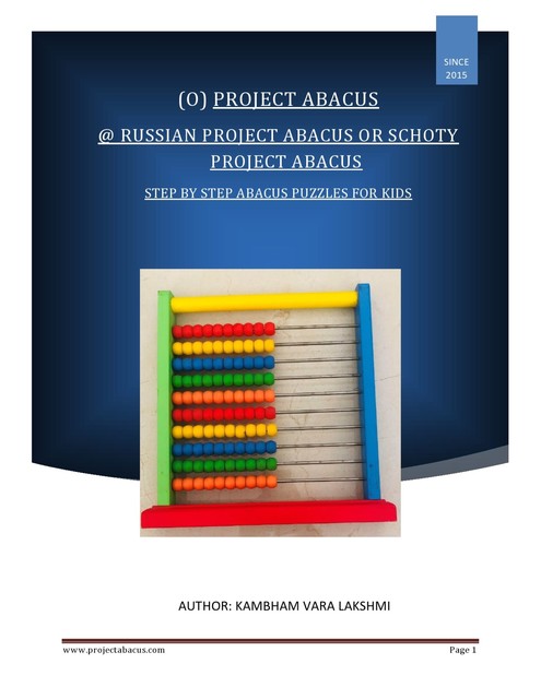 Russian Project Abacus or Schoty Project Abacus, Kambham Vara Lakshmi