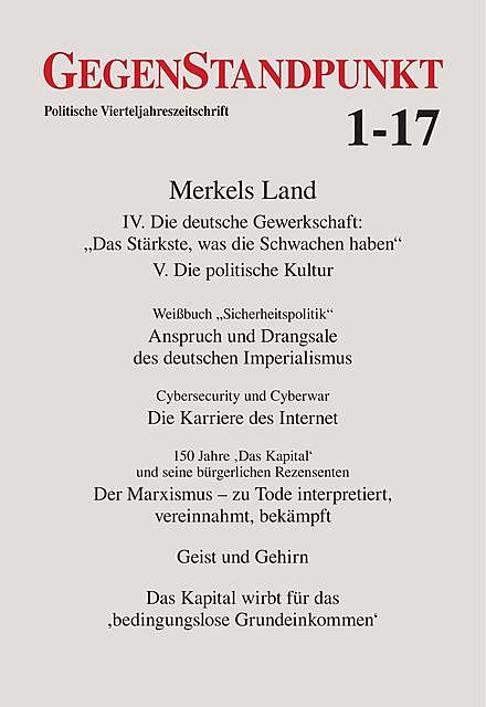 GegenStandpunkt 1–17, GegenStandpunkt Verlag München