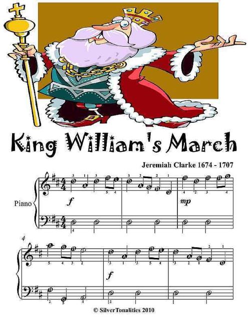 King William's March Easy Piano Sheet Music, Jeremiah Clarke